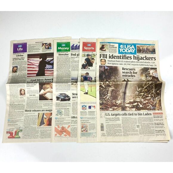 USA Today 9/11 FBI Identifies Hijackers Complete Newspaper September 13, 2001 CZ - Picture 4 of 4